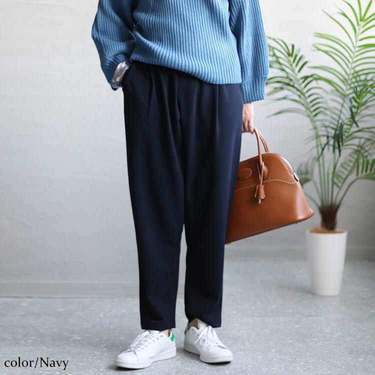 大きいサイズ レディース カットジョーゼットパンツ　plan-370297 ネイビー