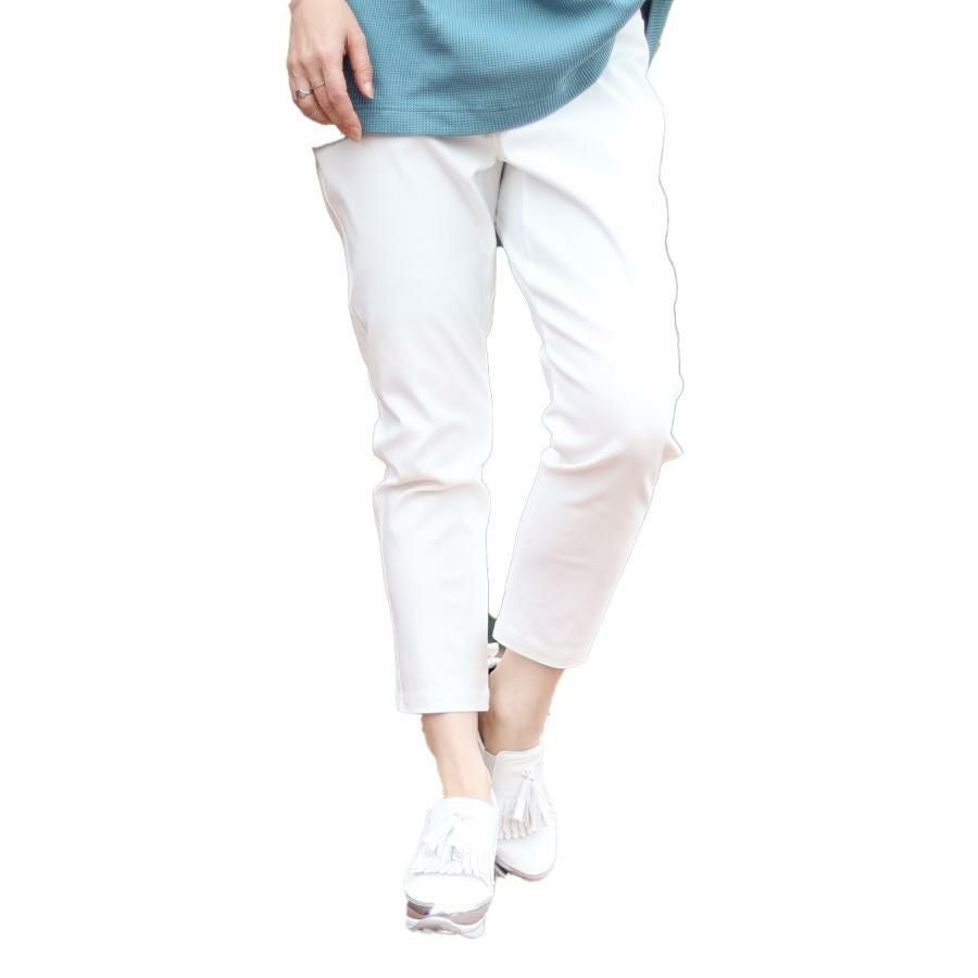 大きいサイズ レディース 接触冷感ストレッチクロップドパンツ　cpdai-657719 ホワイト