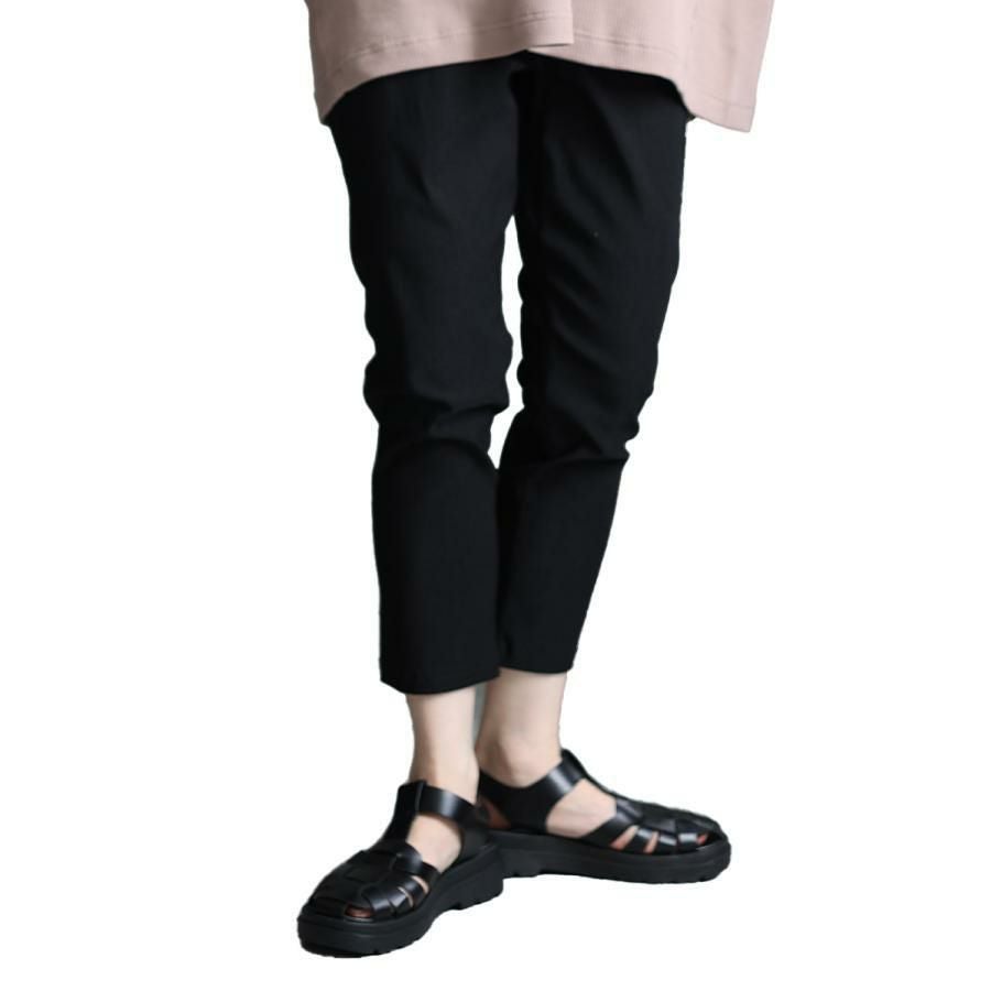 大きいサイズ レディース 接触冷感ストレッチクロップドパンツ　cpdai-657719 ブラック