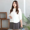 大きいサイズ レディース フリル襟ブラウス　goldy-1295 ホワイト
