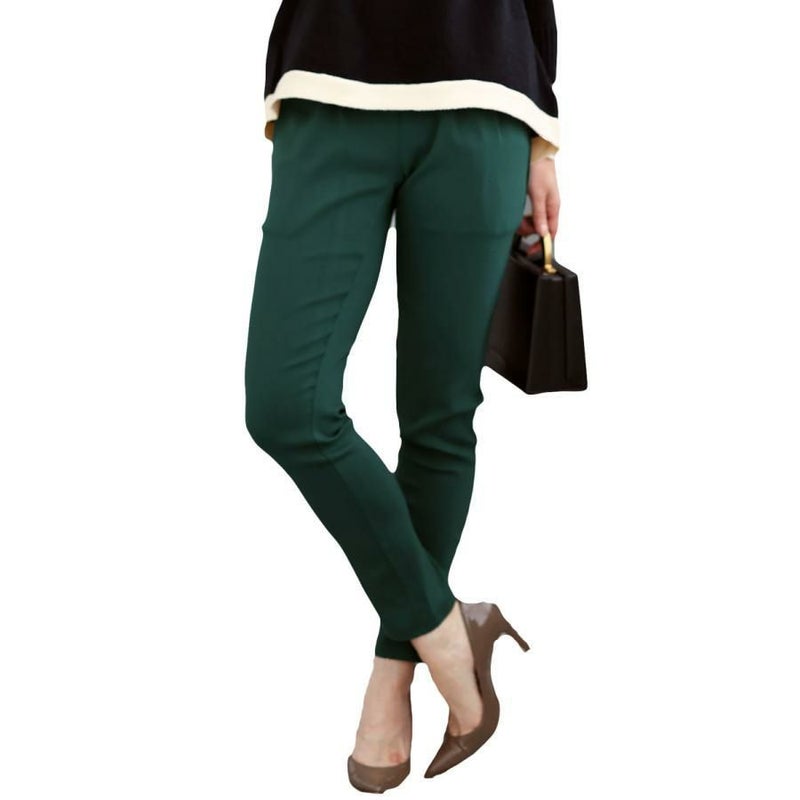 大きいサイズ レディース 虜になる穿き心地！痩せた？って聞かれる 褒められ究極美脚！最強ストレッチテーパードパンツ　fem-320 グリーン