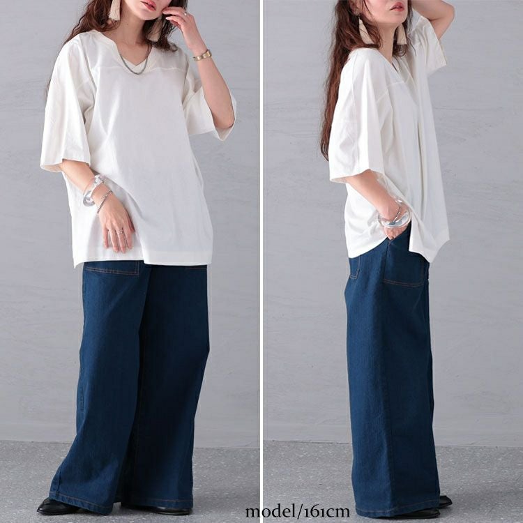 大きいサイズ レディース 前後2WAYビッグTシャツ　wk-0430 【メール便可】