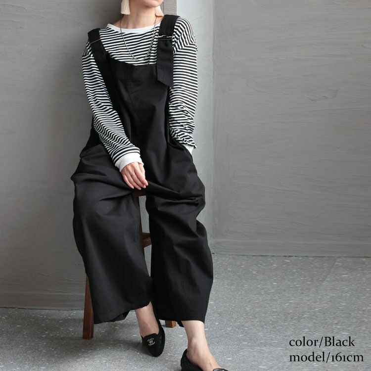 大きいサイズ レディース アシメサスペンダーサロペットパンツ　wc-0305