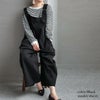 大きいサイズ レディース アシメサスペンダーサロペットパンツ　wc-0305 ブラック