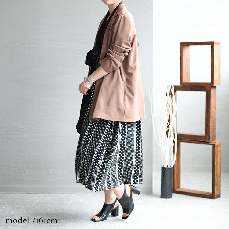 大きいサイズ レディース フロントリボン柄切替えワンピース　jp481 【メール便可】