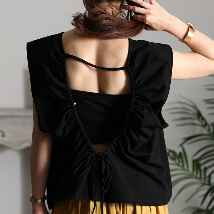 大きいサイズ レディース バックオープントップス　jp460 【ゆうパケット可】