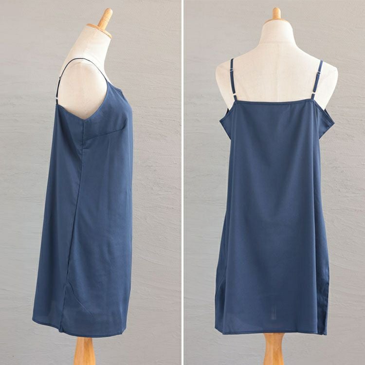 大きいサイズ レディース 透けないペチコートキャミソールワンピース　goldy-1238 【メール便可】