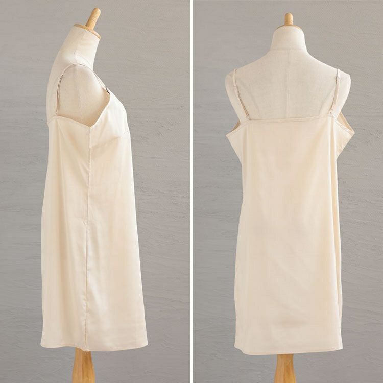 大きいサイズ レディース 透けないペチコートキャミソールワンピース　goldy-1238 【メール便可】