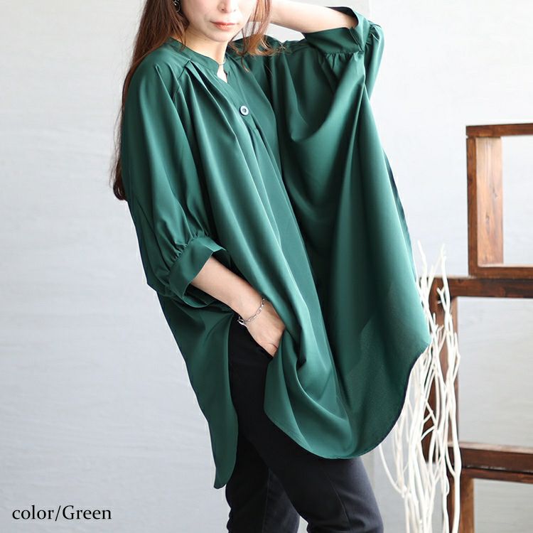 大きいサイズ レディース ビッグロングブラウス　nw-23016 【メール便可】