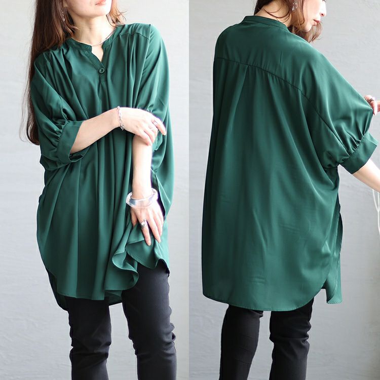 大きいサイズ レディース ビッグロングブラウス　nw-23016 【メール便可】