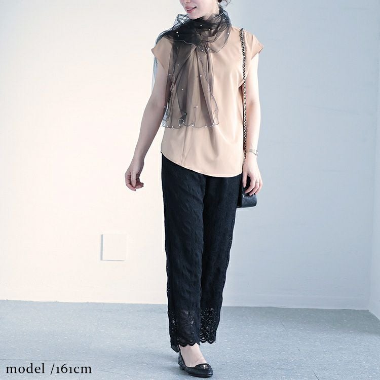 大きいサイズ レディース 2wayレースパンツ　jp477