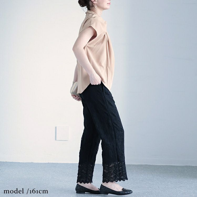 大きいサイズ レディース 2wayレースパンツ　jp477