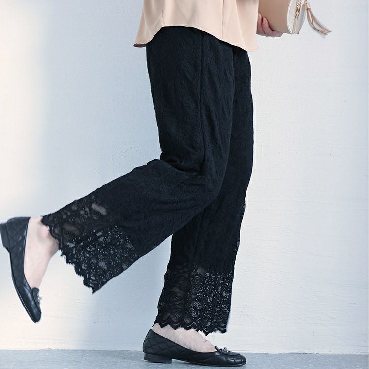 大きいサイズ レディース 2wayレースパンツ　jp477
