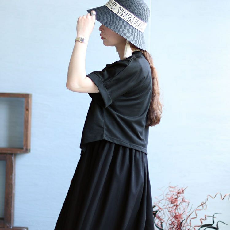 大きいサイズ レディース ハーフZIPトップス＆ノースリーブワンピース2点セット　sw-0547