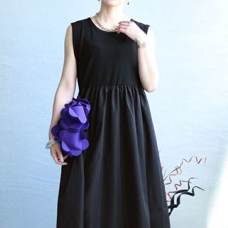 大きいサイズ レディース ハーフZIPトップス＆ノースリーブワンピース2点セット　sw-0547