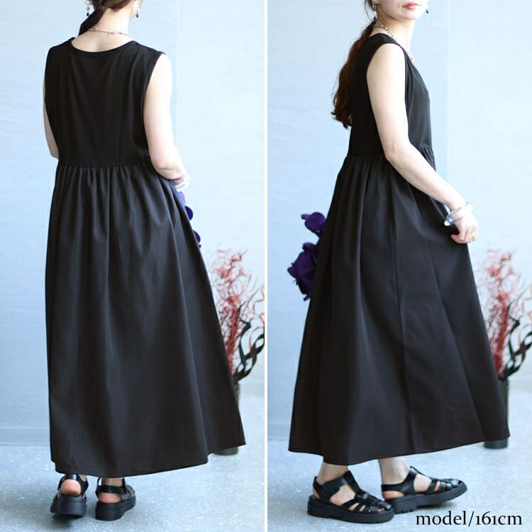 大きいサイズ レディース ハーフZIPトップス＆ノースリーブワンピース2点セット　sw-0547