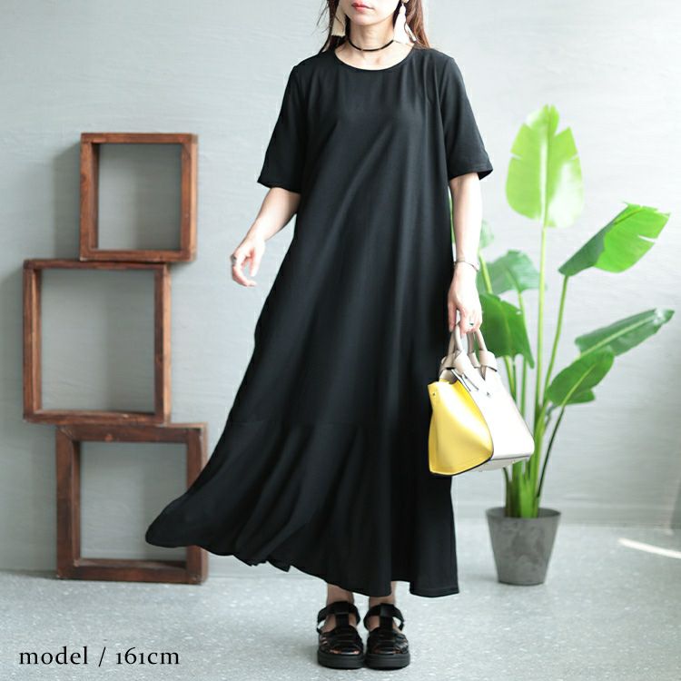 大きいサイズ レディース ワッフルカットソーマーメイドワンピース　maru-6672