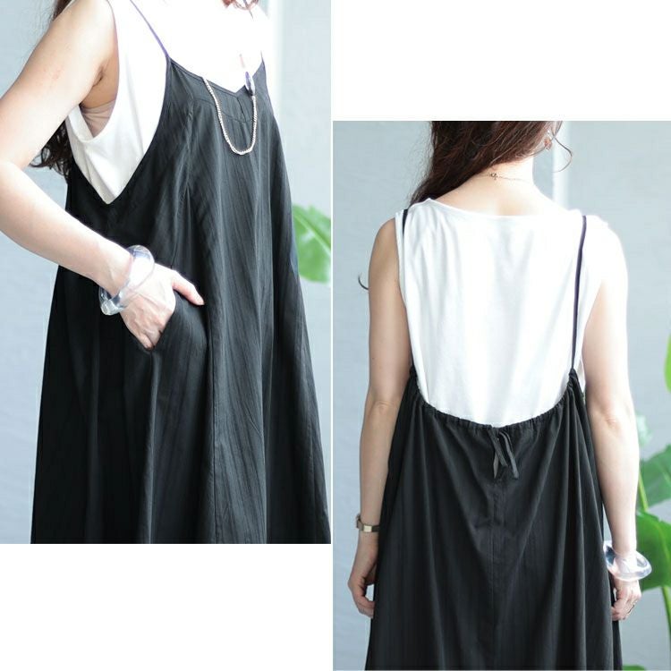 大きいサイズ レディース シャドーストライプ柄キャミワンピース　nw-23018