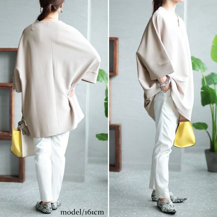 大きいサイズ レディース Vネックタックチュニック　nw-23020