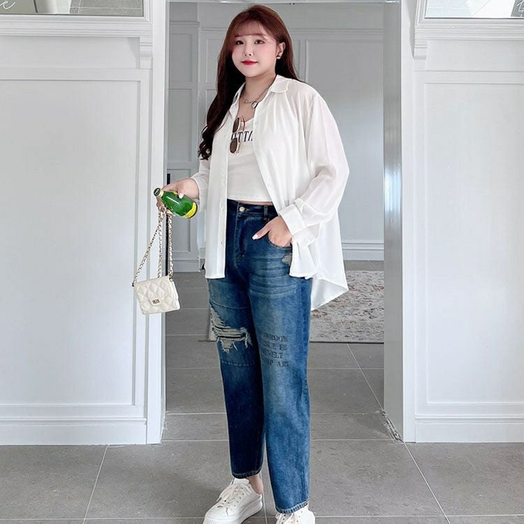 大きいサイズ レディース シアーオーバーサイズシャツ　goldy-1315 メール便可