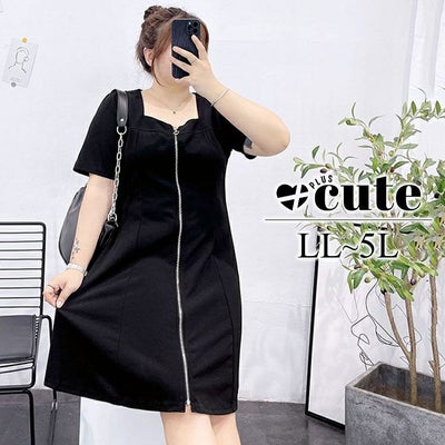 大きいサイズ レディース スクエアネックフレアワンピース　goldy-1299 【メール便可】