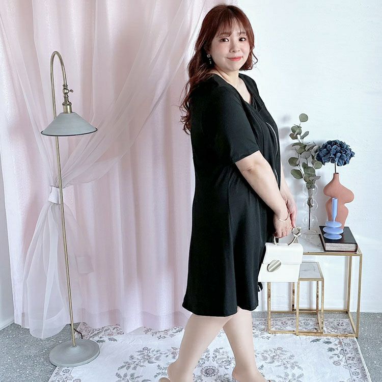 大きいサイズ レディース スクエアネックフレアワンピース　goldy-1299 【メール便可】