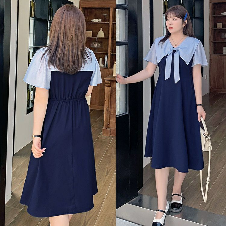 大きいサイズ レディース セーラーカラーワンピース　goldy-1296 ゆうパケット可