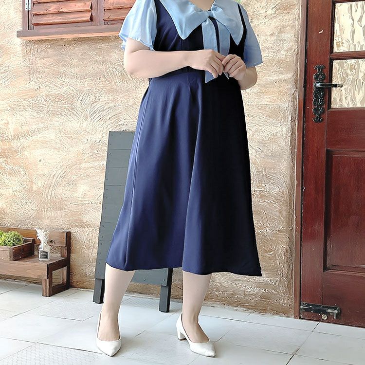 大きいサイズ レディース セーラーカラーワンピース　goldy-1296 ゆうパケット可