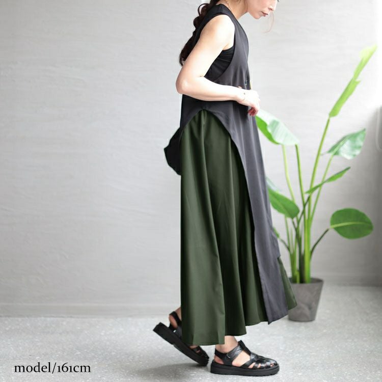 大きいサイズ レディース ジレ風ロングワンピース　sw-0537