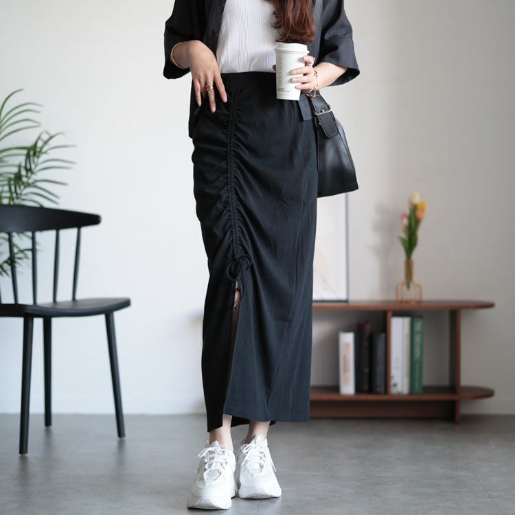 大きいサイズ レディース ドロストロングスカート　sada-6874