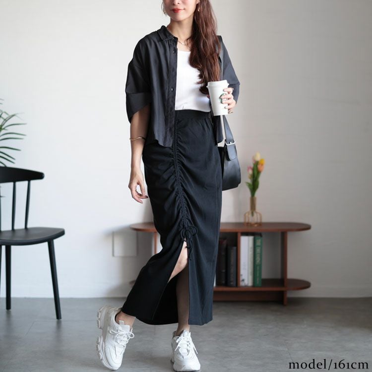 大きいサイズ レディース ドロストロングスカート　sada-6874