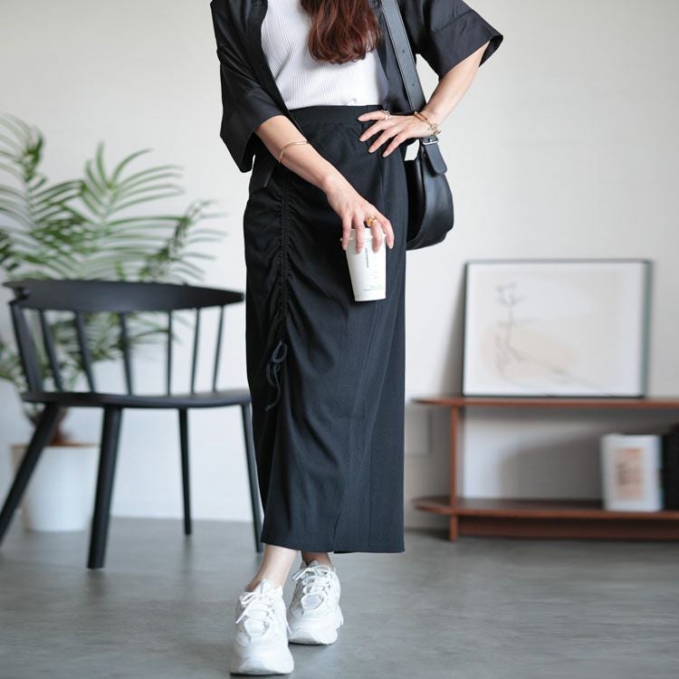 大きいサイズ レディース ドロストロングスカート　sada-6874
