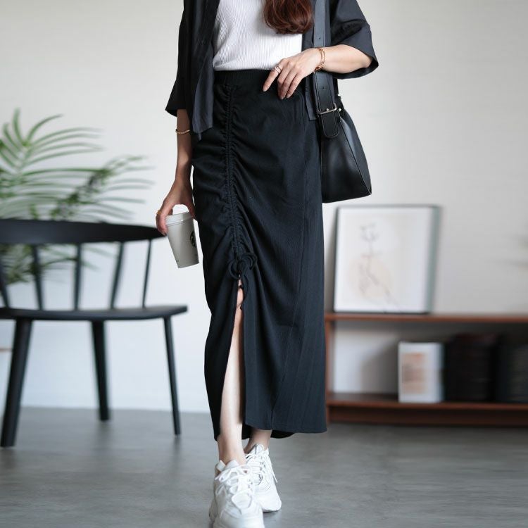大きいサイズ レディース ドロストロングスカート　sada-6874
