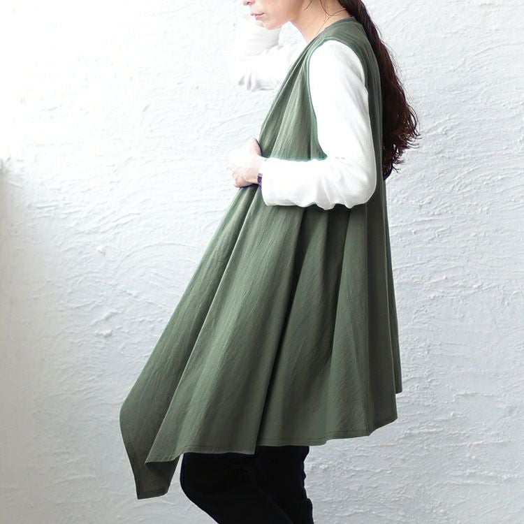 大きいサイズ レディース ワッシャー風コットンイレヘムトッパージレ　maru-6676