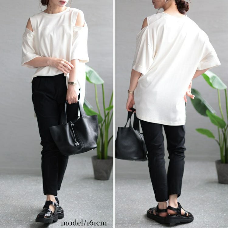 大きいサイズ レディース オープンショルダーカットソー　wk-0401-gold 【メール便可】