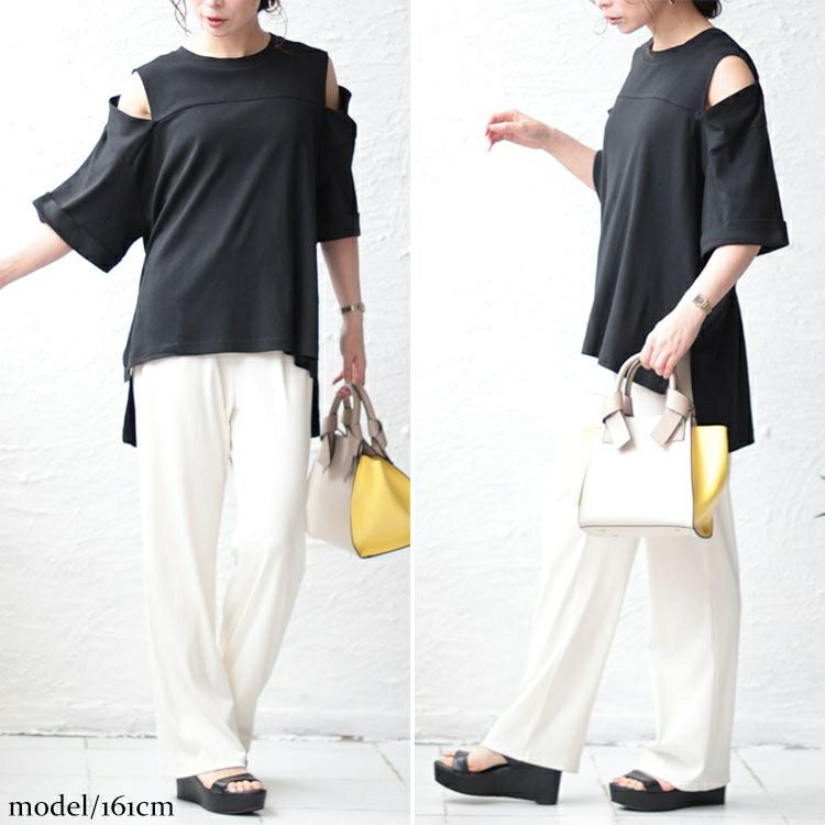 大きいサイズ レディース オープンショルダーカットソー　wk-0401-gold 【メール便可】