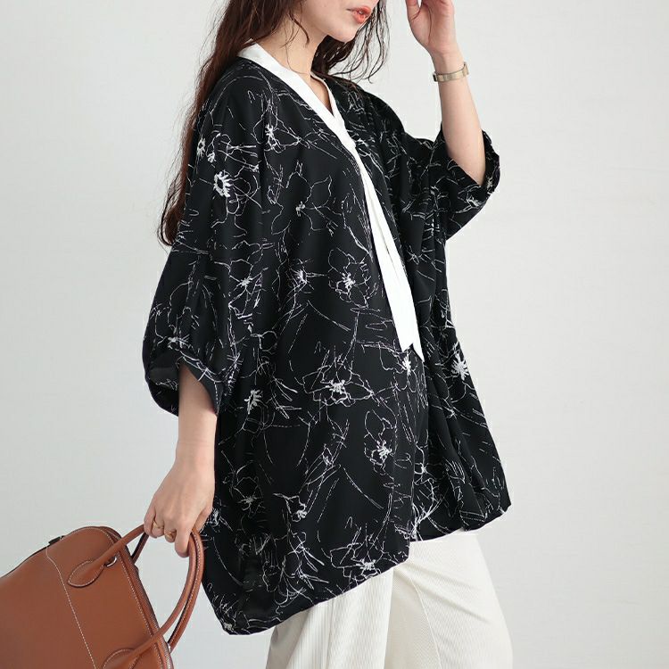 大きいサイズ レディース ボウタイドルマンプルオーバー　fem-378