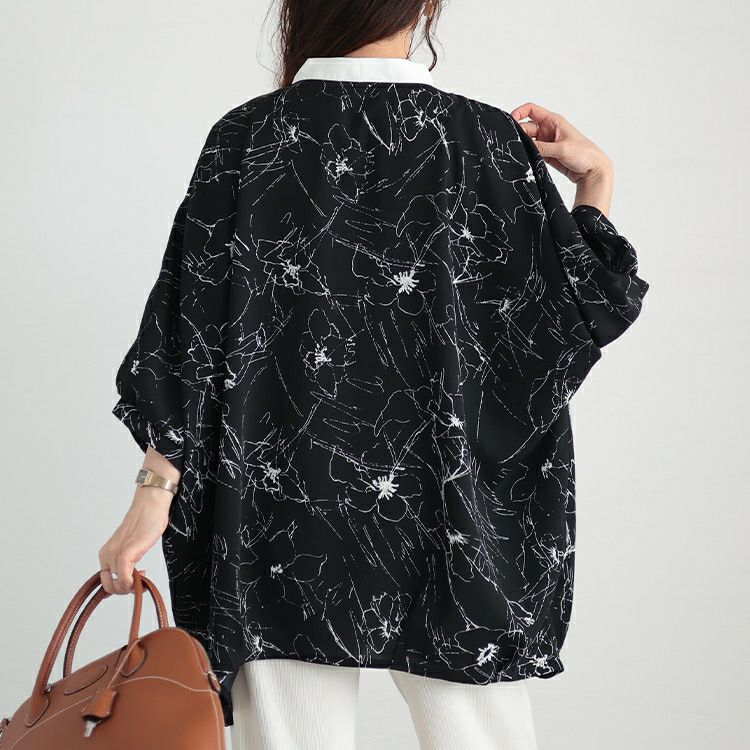 大きいサイズ レディース ボウタイドルマンプルオーバー　fem-378