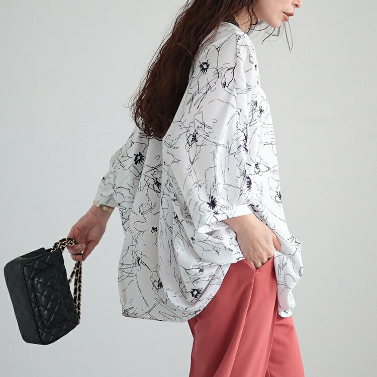 大きいサイズ レディース ボウタイドルマンプルオーバー　fem-378