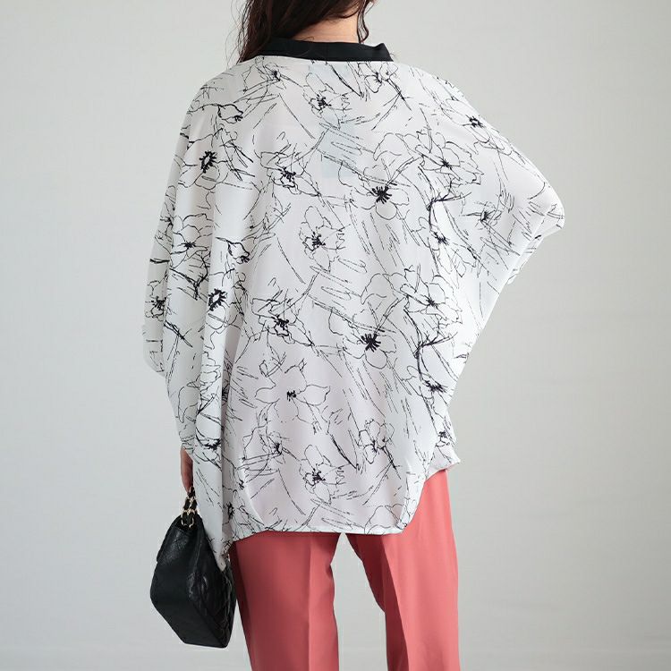 大きいサイズ レディース ボウタイドルマンプルオーバー　fem-378