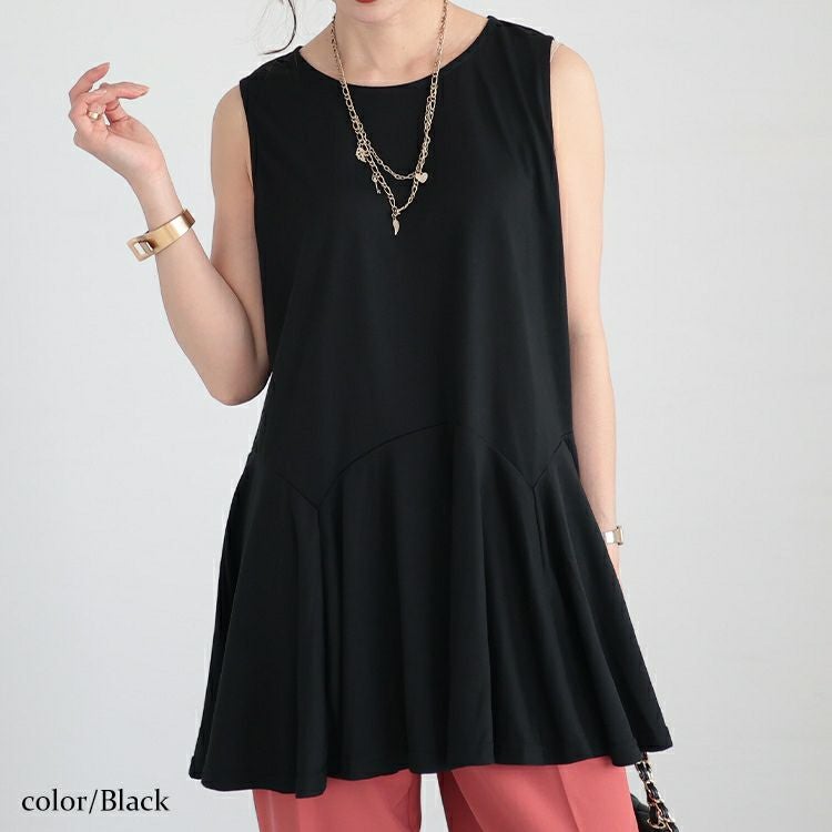 大きいサイズ レディース 裾フレアレイヤードタンクトップ　fem-377