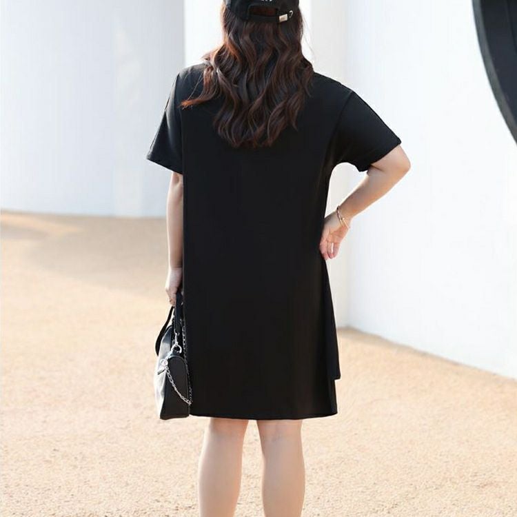 大きいサイズ レディース Vネックジップチュニックワンピース　goldy-1338 【メール便可】