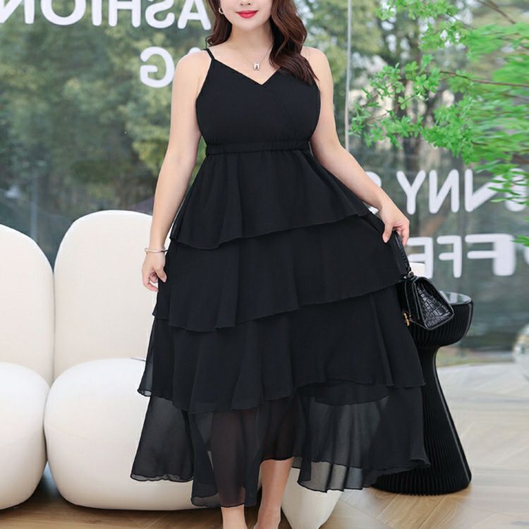 大きいサイズ レディース ティアードキャミワンピース　goldy-1337 【メール便可】