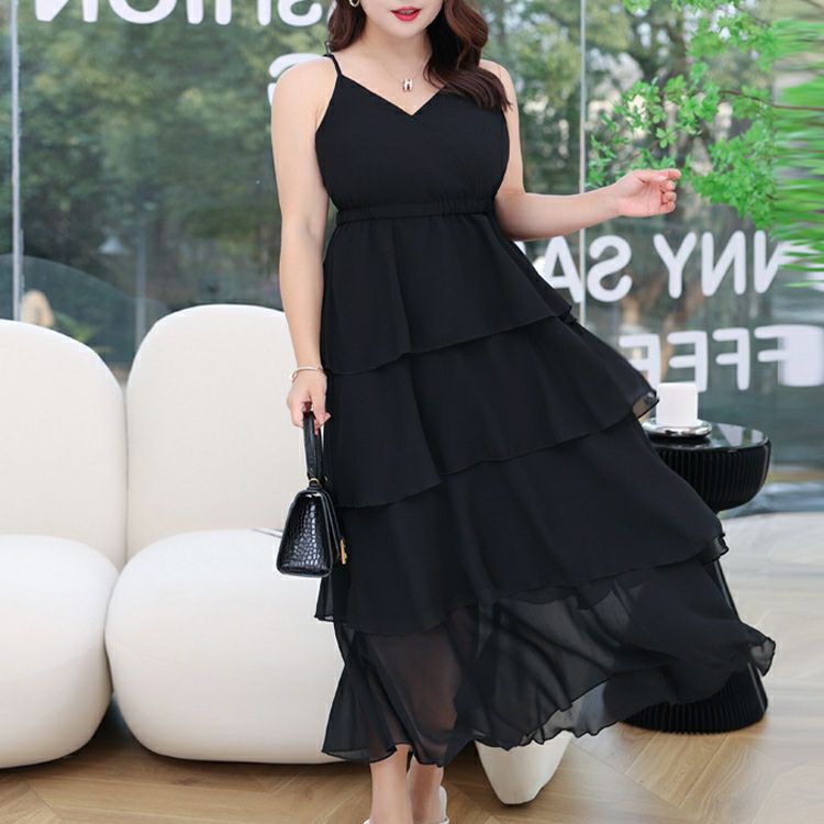 大きいサイズ レディース ティアードキャミワンピース　goldy-1337 【メール便可】