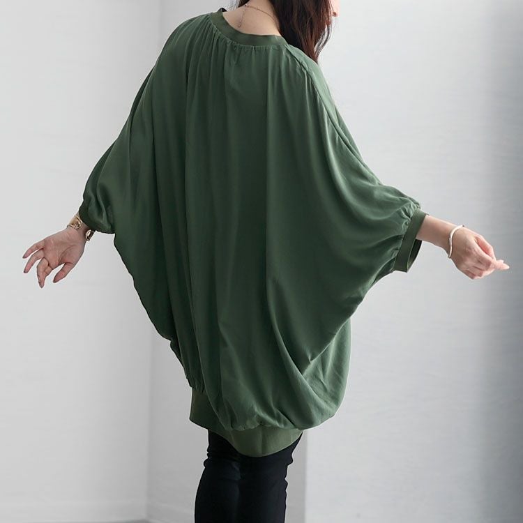 大きいサイズ レディース リブデザインボリュームトップス　jps004 【メール便可】