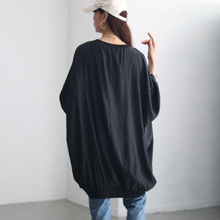 大きいサイズ レディース リブデザインボリュームトップス　jps004 【メール便可】