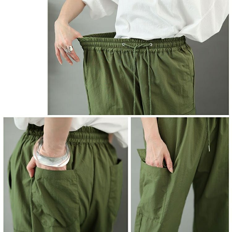 大きいサイズ レディース ドロストカーゴパンツ　gold929