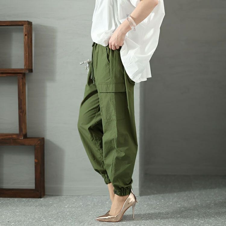 大きいサイズ レディース ドロストカーゴパンツ　gold929