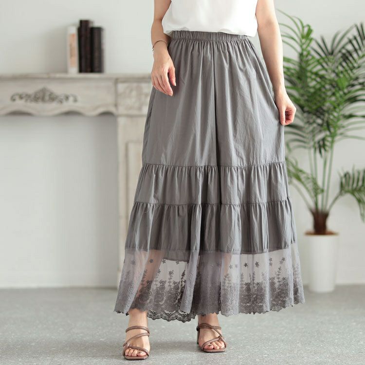 大きいサイズ レディース 刺繍レースコットンティアードペチパンツ　gold930 【メール便可】