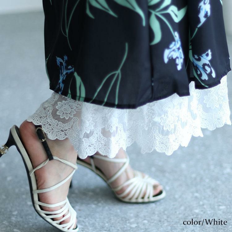 大きいサイズ レディース 刺繍レースコットンティアードペチパンツ　gold930 【メール便可】 ホワイト